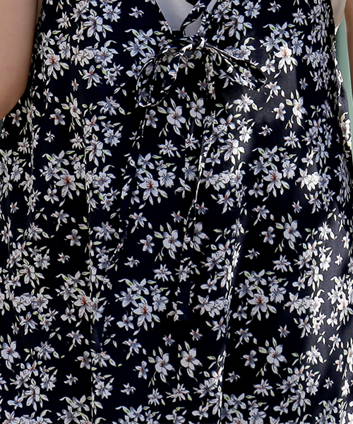 n'ee-ne（ネーネ）の「レース切り替えTシャツ+キャミワンピース（ワンピース・レディース・ブラック/ネイビー/ドット/キナリ/パープル・M/L）」の19枚目の写真