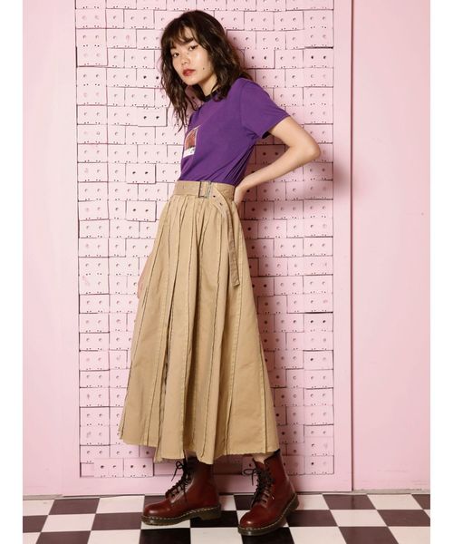 jouetie（ジュエティ）の「ステッチプリーツスカート（スカート・レディース・ライトブルー/ブラック/オレンジ/ベージュ・MEDIUM）」の13枚目の写真