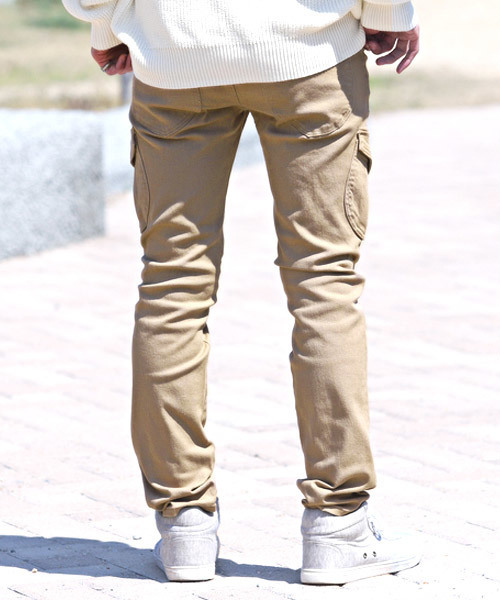 LUXSTYLE（ラグスタイル）の「ストレッチツイルカーゴパンツ（カーゴパンツ・メンズ・ブラック/ベージュ・M/L/XL）」の3枚目の写真