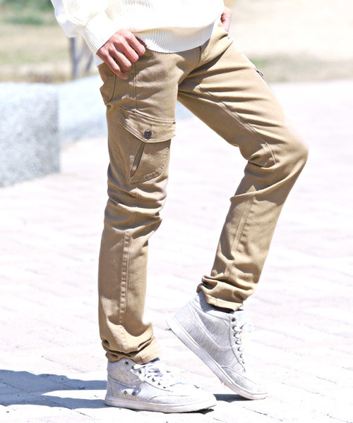 LUXSTYLE（ラグスタイル）の「ストレッチツイルカーゴパンツ（カーゴパンツ・メンズ・ブラック/ベージュ・M/L/XL）」の4枚目の写真