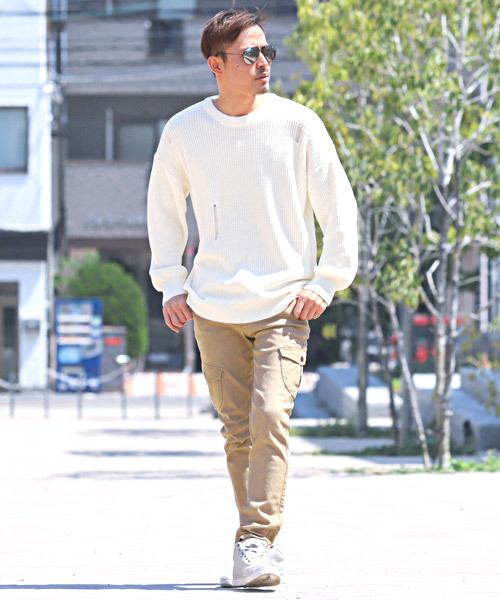 LUXSTYLE（ラグスタイル）の「ストレッチツイルカーゴパンツ（カーゴパンツ・メンズ・ブラック/ベージュ・M/L/XL）」の5枚目の写真