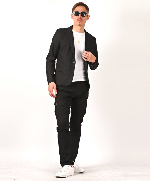 LUXSTYLE（ラグスタイル）の「ストレッチツイルカーゴパンツ（カーゴパンツ・メンズ・ブラック/ベージュ・M/L/XL）」の6枚目の写真