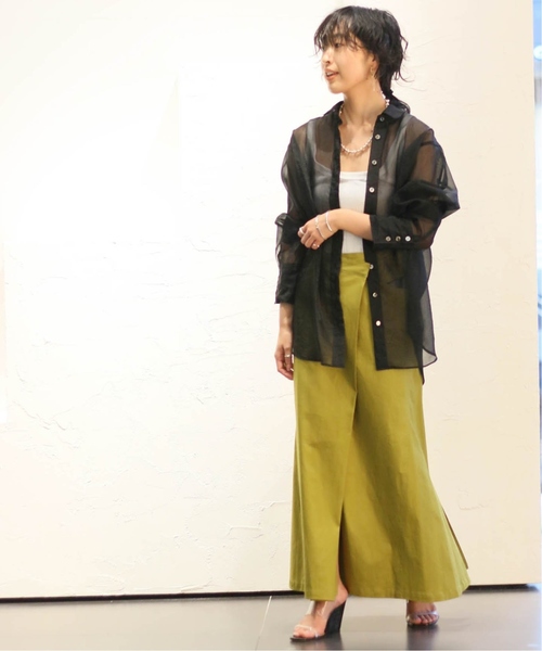CITYSHOP(シティーショップ)の「アサラップスカート(スカート・レディース・ブラック/グリーン・38/36)」の4枚目の写真