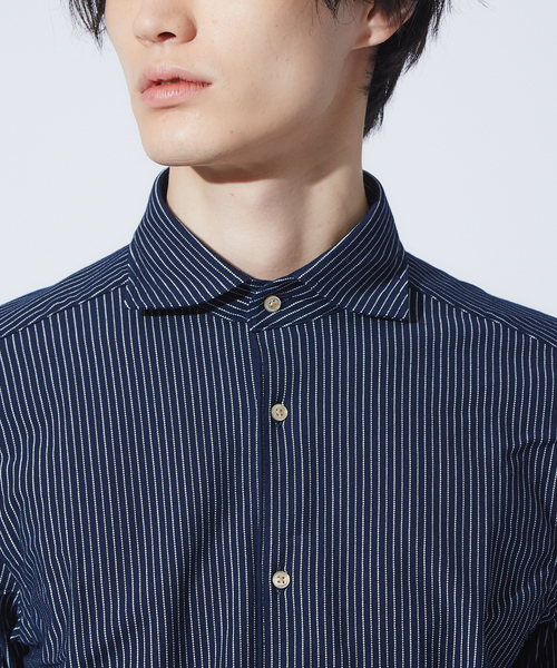 RECENCY OF MINE(リーセンシー オブ マイン)の「【Recency of Mine】ストレッチストライプシャツ(シャツ/ブラウス・メンズ・オフホワイト/ダークベージュ/ダークネイビー・44/46/48/50/52)」の16枚目の写真