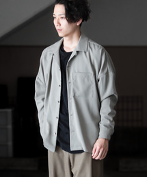 KAZUYUKI KUMAGAI ATTACHMENT | シルクタッチPeツイル ドルマンスリーブオープンカラーシャツL/S(シャツ/ブラウス)