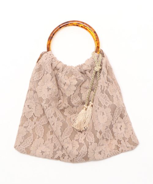natural couture(ナチュラルクチュール)の「べっ甲ハンドルトートバッグ(ショルダーバッグ・レディース・ベージュ/パープル/レオパード/その他11・FREE)」の1枚目の写真