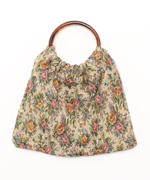 natural couture(ナチュラルクチュール)の「べっ甲ハンドルトートバッグ(ショルダーバッグ・レディース・ベージュ/パープル/レオパード/その他11・FREE)」の6枚目の写真