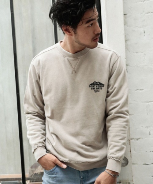 BAYFLOW（ベイフロー）の「インレイスノーウォッシュL/Sプルオーバー（スウェット・メンズ・ベージュ/カーキ/ボルドー/チャコール・SMALL/MEDIUM/LARGE）」の3枚目の写真