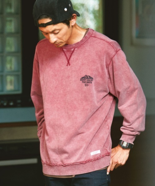 BAYFLOW（ベイフロー）の「インレイスノーウォッシュL/Sプルオーバー（スウェット・メンズ・ベージュ/カーキ/ボルドー/チャコール・SMALL/MEDIUM/LARGE）」の4枚目の写真