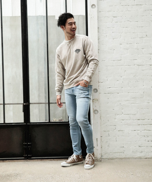 BAYFLOW（ベイフロー）の「インレイスノーウォッシュL/Sプルオーバー（スウェット・メンズ・ベージュ/カーキ/ボルドー/チャコール・SMALL/MEDIUM/LARGE）」の5枚目の写真