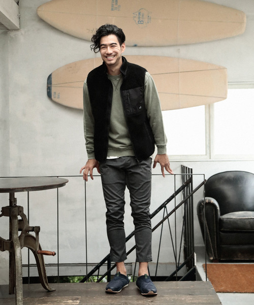 BAYFLOW（ベイフロー）の「インレイスノーウォッシュL/Sプルオーバー（スウェット・メンズ・ベージュ/カーキ/ボルドー/チャコール・SMALL/MEDIUM/LARGE）」の9枚目の写真