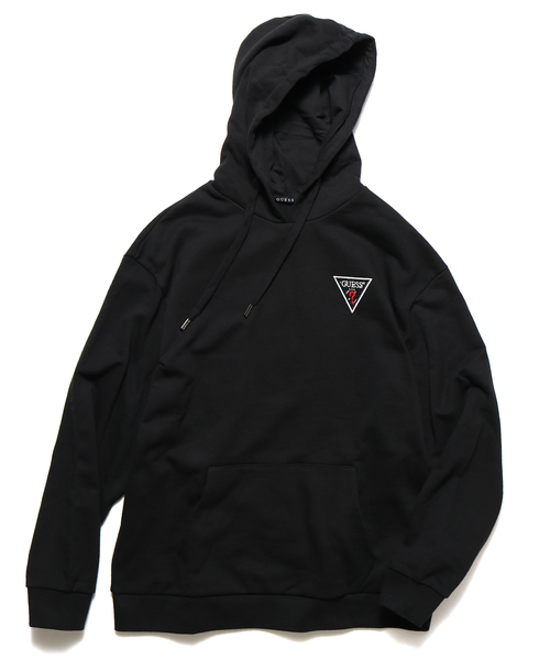 Guess（ゲス）の「GUESS/ゲス L/SLV HOODIES トライアングルロゴパッチ プルオーバーパーカー（パーカー・メンズ・グリーン/ブラック/グレー・M/L/XL）」の12枚目の写真