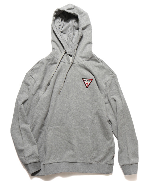 Guess（ゲス）の「GUESS/ゲス L/SLV HOODIES トライアングルロゴパッチ プルオーバーパーカー（パーカー・メンズ・グリーン/ブラック/グレー・M/L/XL）」の10枚目の写真