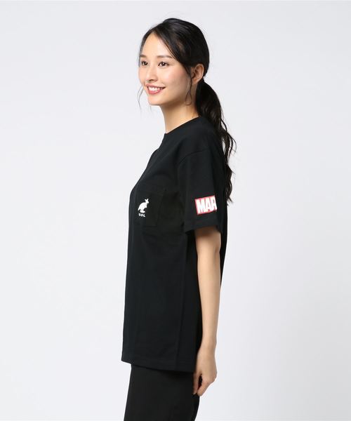 MARVEL(マーベル)の「Disney Lifestyle Collection (MARVEL) 【MARVEL× KANGOL】 ワンポイントTシャツ(Tシャツ/カットソー・レディース・ホワイト/ブラック・MEDIUM/LARGE)」の4枚目の写真