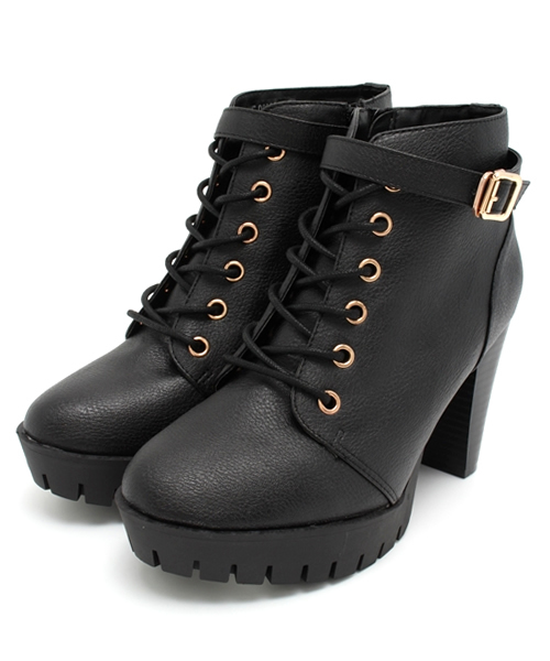 Heather（ヘザー）の「シャークソールレースアップブーツ　548923（ブーツ・レディース・ブラック/ダークブラウン/ブラック系その他・LARGE/SMALL/MEDIUM）」の6枚目の写真