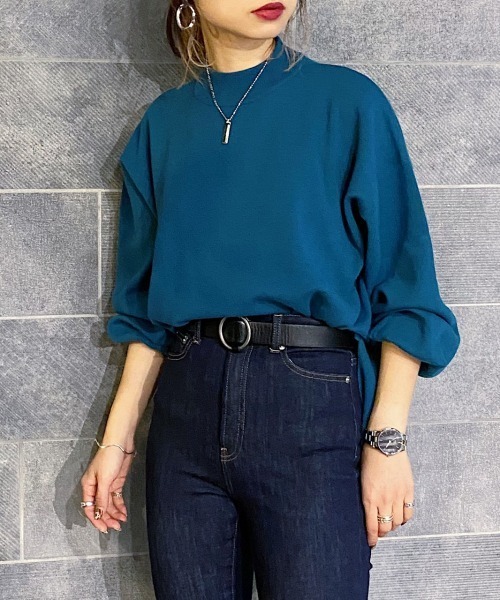 PAGEBOY（ページボーイ）の「ハイネックボリュームニットSS（ニット/セーター・レディース・ベージュ/オフホワイト/ブルー系その他/レモンイエロー/ブラック・FREE）」の4枚目の写真