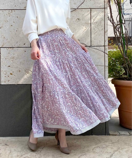 PICCIN（ピッチン）の「【WEB限定】ペイズリーティアードスカート（スカート・レディース・ベージュ/パープル/ピンク・M）」の3枚目の写真
