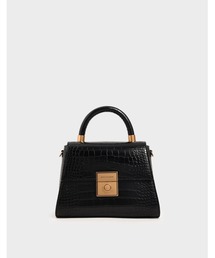 クロックエフェクト ストラクチャード スカルプチャーバッグ / Croc-Effect Structured Sculptural Bag