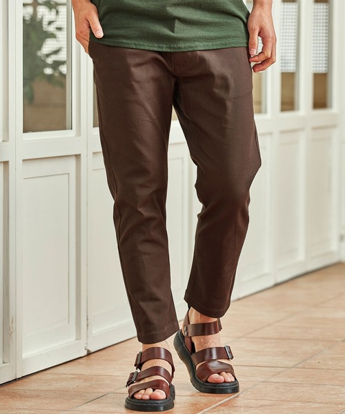 MONO-MART（モノマート）の「カツラギ素材 テーパード アンクルストレッチ チノパンツ（チノパンツ・メンズ・ブラック/ダークブラウン/ベージュ/アイボリー/オリーブ/ネイビー/グレー系その他2/チャコール/ライトベージュ/ブルー系その他/ワイン/グレー系その他・S/M/L/XL）」の7枚目の写真