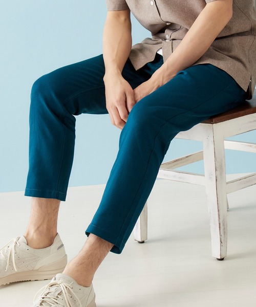 MONO-MART（モノマート）の「カツラギ素材 テーパード アンクルストレッチ チノパンツ（チノパンツ・メンズ・ブラック/ダークブラウン/ベージュ/アイボリー/オリーブ/ネイビー/グレー系その他2/チャコール/ライトベージュ/ブルー系その他/ワイン/グレー系その他・S/M/L/XL）」の12枚目の写真