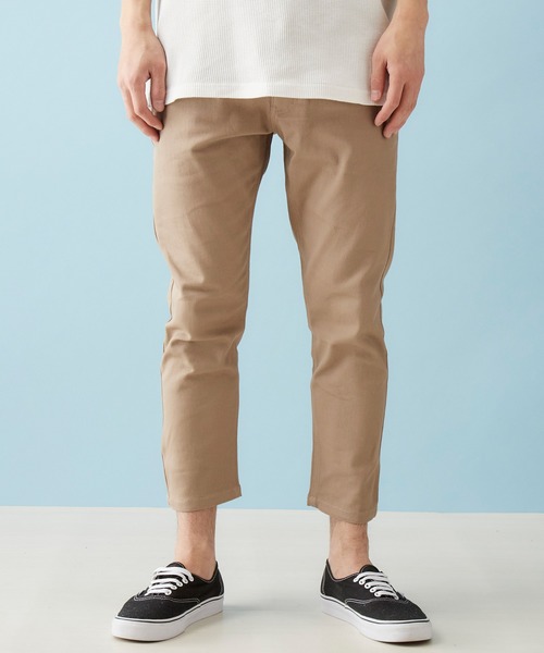 MONO-MART（モノマート）の「カツラギ素材 テーパード アンクルストレッチ チノパンツ（チノパンツ・メンズ・ブラック/ダークブラウン/ベージュ/アイボリー/オリーブ/ネイビー/グレー系その他2/チャコール/ライトベージュ/ブルー系その他/ワイン/グレー系その他・S/M/L/XL）」の16枚目の写真