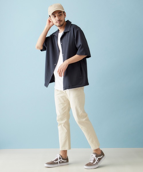 MONO-MART（モノマート）の「カツラギ素材 テーパード アンクルストレッチ チノパンツ（チノパンツ・メンズ・ブラック/ダークブラウン/ベージュ/アイボリー/オリーブ/ネイビー/グレー系その他2/チャコール/ライトベージュ/ブルー系その他/ワイン/グレー系その他・S/M/L/XL）」の15枚目の写真