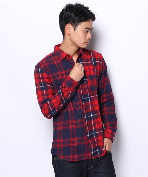 WEGO（ウィゴー）の「WEGO/クレイジーチェックネルシャツ（シャツ/ブラウス・メンズ・ブルー/レッド・LARGE/MEDIUM）」の13枚目の写真