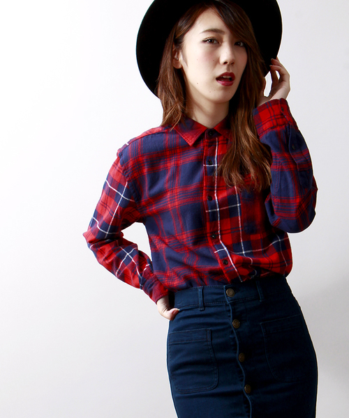 WEGO（ウィゴー）の「WEGO/クレイジーチェックネルシャツ（シャツ/ブラウス・メンズ・ブルー/レッド・LARGE/MEDIUM）」の11枚目の写真