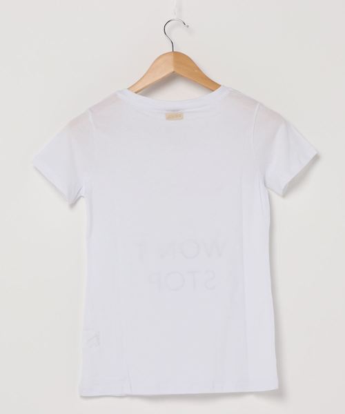 DIMENSIONE danza(ディメンシオーネ ダンツァ)の「プリントTシャツ(Tシャツ/カットソー・レディース・パープル/ネイビー/ホワイト・X-SMALL/SMALL)」の4枚目の写真