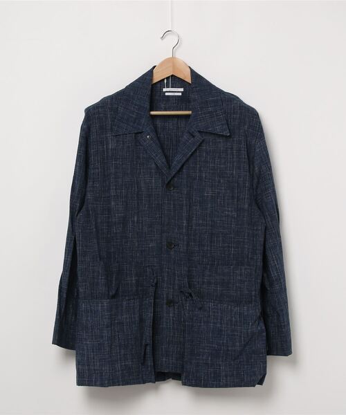 UNDECORATED(アンデコレイテッド)の「【UNDECORATED】カゴ染めハンティングジャケット(ブルゾン・メンズ・サンドベージュ/ネイビー・2)」の2枚目の写真