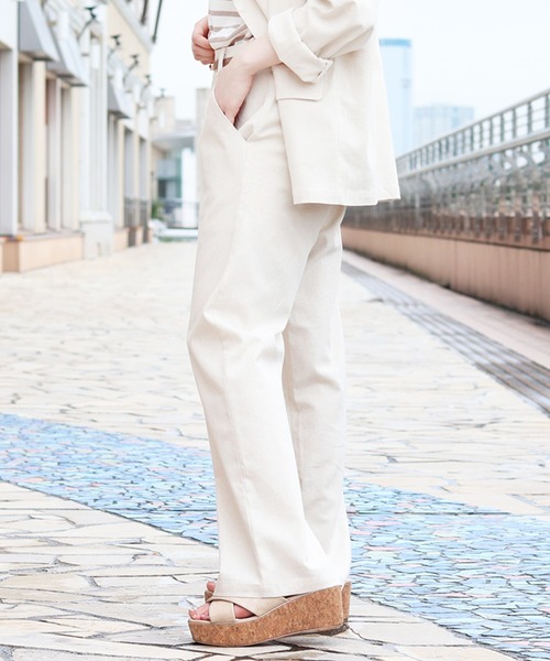 PairPair（ペアペア）の「リネンフレアパンツ(セットアップ)（その他パンツ・レディース・アイボリー/ブルーグレー・FREE）」の6枚目の写真