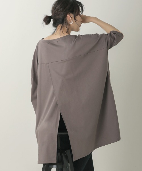Bou Jeloud(ブージュルード)の「シルケットスムースオーバーチュニック(チュニック・レディース・ブラック/ベージュ/グレー・FREE)」の2枚目の写真