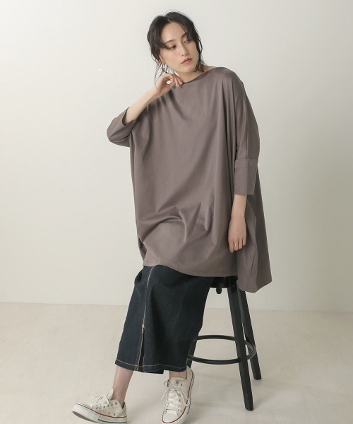 Bou Jeloud(ブージュルード)の「シルケットスムースオーバーチュニック(チュニック・レディース・ブラック/ベージュ/グレー・FREE)」の5枚目の写真