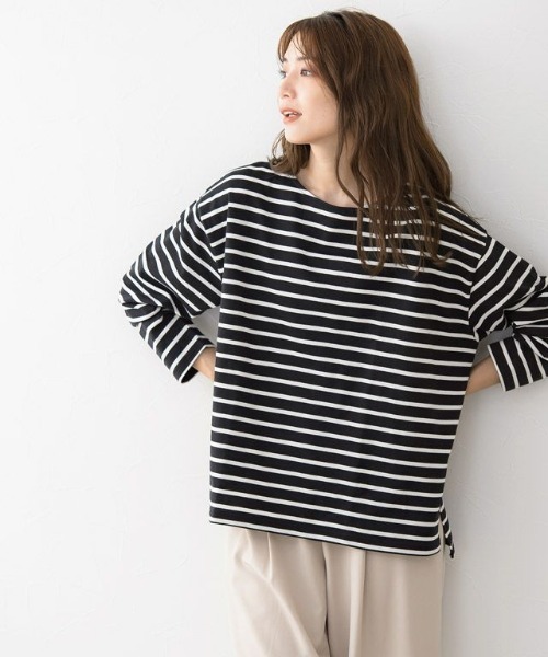 Pierrot（ピエロ）の「ミニ裏毛オーバートップス（Tシャツ/カットソー・レディース・ホワイト×ブラック/ブラック×ホワイト/ホワイト系その他・L/M）」の11枚目の写真
