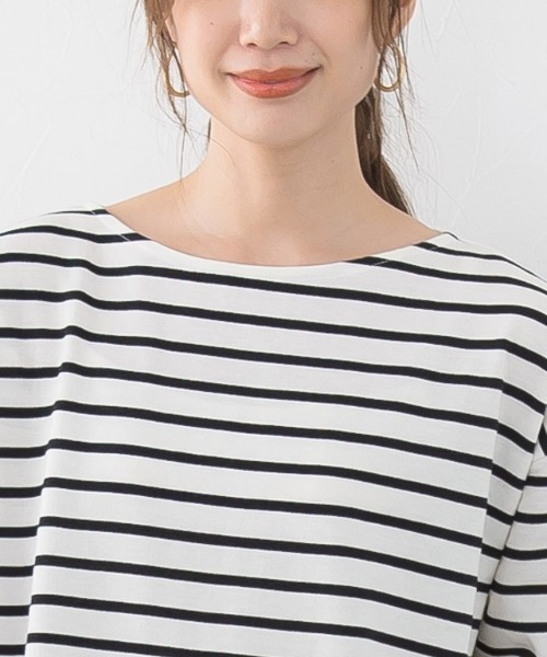 Pierrot（ピエロ）の「ミニ裏毛オーバートップス（Tシャツ/カットソー・レディース・ホワイト×ブラック/ブラック×ホワイト/ホワイト系その他・L/M）」の18枚目の写真