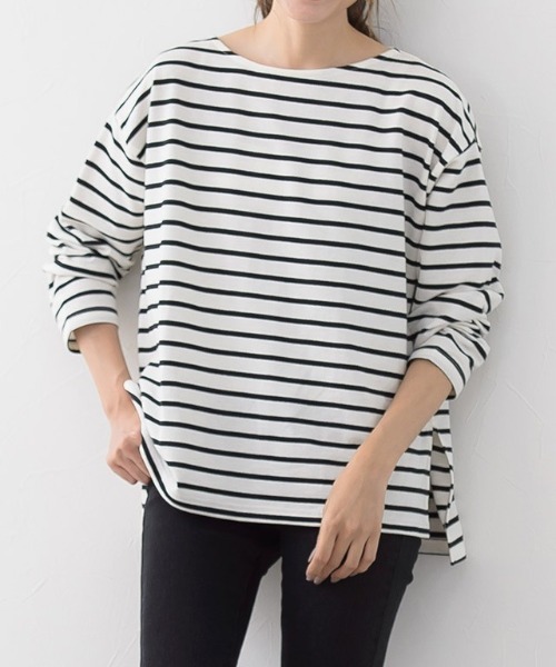 Pierrot（ピエロ）の「ミニ裏毛オーバートップス（Tシャツ/カットソー・レディース・ホワイト×ブラック/ブラック×ホワイト/ホワイト系その他・L/M）」の16枚目の写真