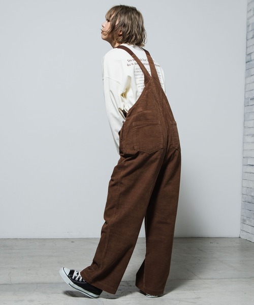 WEGO（ウィゴー）の「WEGO/コーデュロイオーバーオール（サロペット/オーバーオール・レディース・ブラック/パープル/ブラウン/カーキ/ブルー/アイボリー・SMALL/MEDIUM）」の12枚目の写真