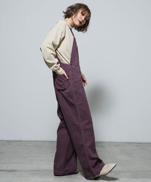 WEGO（ウィゴー）の「WEGO/コーデュロイオーバーオール（サロペット/オーバーオール・レディース・ブラック/パープル/ブラウン/カーキ/ブルー/アイボリー・SMALL/MEDIUM）」の20枚目の写真