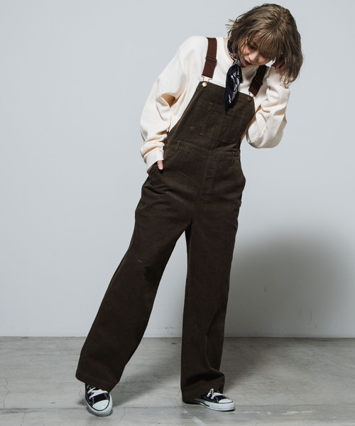 WEGO（ウィゴー）の「WEGO/コーデュロイオーバーオール（サロペット/オーバーオール・レディース・ブラック/パープル/ブラウン/カーキ/ブルー/アイボリー・SMALL/MEDIUM）」の14枚目の写真