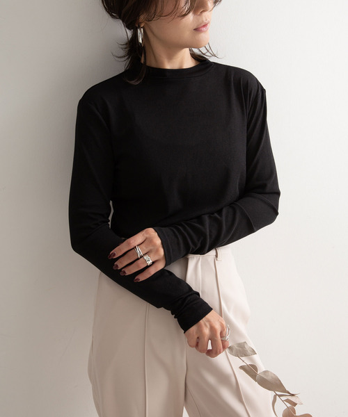 rectangle（レクタングル）の「シアーハイネックトップス（Tシャツ/カットソー・レディース・ブラック/モカ・MEDIUM/LARGE）」の2枚目の写真
