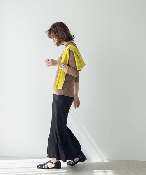 rectangle（レクタングル）の「シアーハイネックトップス（Tシャツ/カットソー・レディース・ブラック/モカ・MEDIUM/LARGE）」の7枚目の写真
