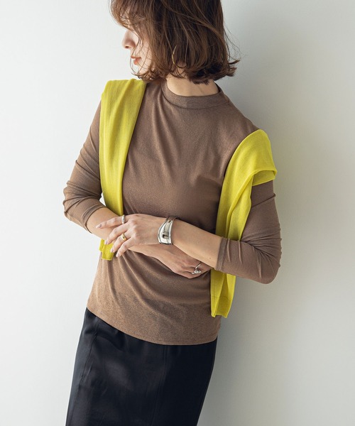 rectangle（レクタングル）の「シアーハイネックトップス（Tシャツ/カットソー・レディース・ブラック/モカ・MEDIUM/LARGE）」の6枚目の写真