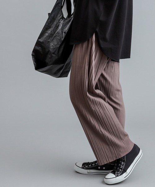 PUAL CE CIN（ピュアルセシン）の「プリーツパンツ（その他パンツ・レディース・ブラック/ブルーグレー/モカ/チャコール・FREE）」の4枚目の写真