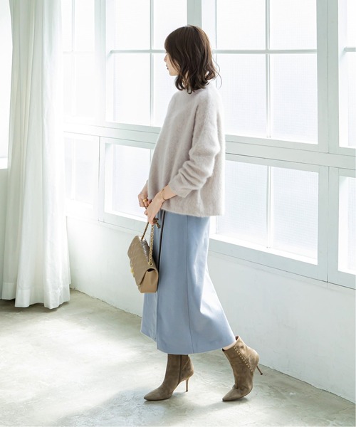 ノーブル　ニット 洗える】2wayヘンリーネックシアープルオーバー（ニット