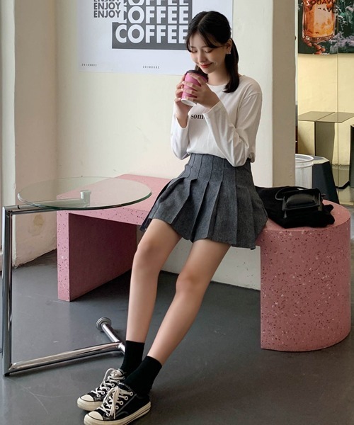 SONA（ソナ）の「SONYUNARA テニススカパン（スカート・レディース・ブラック/ベージュ/ネイビー/ダークグレー/ワインレッド・S/M）」の16枚目の写真