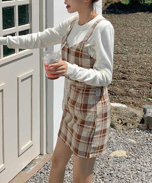 SONA（ソナ）の「SONYUNARA ボニー2ピースセット（スカート・レディース・カーキ/ネイビー/ブラウン・FREE）」の6枚目の写真
