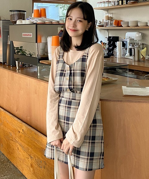 SONA（ソナ）の「SONYUNARA ボニー2ピースセット（スカート・レディース・カーキ/ネイビー/ブラウン・FREE）」の21枚目の写真