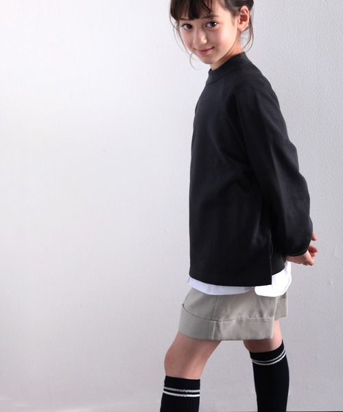 classicalelf(クラシカルエルフ)の「キッズ モックネックバックプリント無地プルオーバートレーナー(長袖)(スウェット・キッズ・チャコールグレー/オフホワイト/グレイッシュベージュ/グレイッシュブルー・130/140/150)」の22枚目の写真