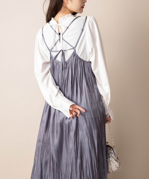 Mysa&Liina（ミーサリーナ）の「リバーシブルAラインキャミワンピース（ワンピース・レディース・ブラック/ベージュ/ピンク/ブルー・M）」の11枚目の写真