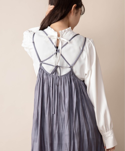 Mysa&Liina（ミーサリーナ）の「リバーシブルAラインキャミワンピース（ワンピース・レディース・ブラック/ベージュ/ピンク/ブルー・M）」の12枚目の写真